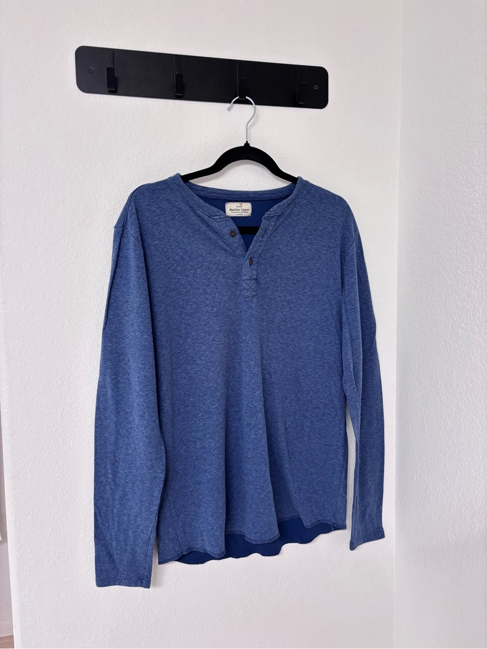 Marine Layer Heathered Blue Long-Sleeve Henley